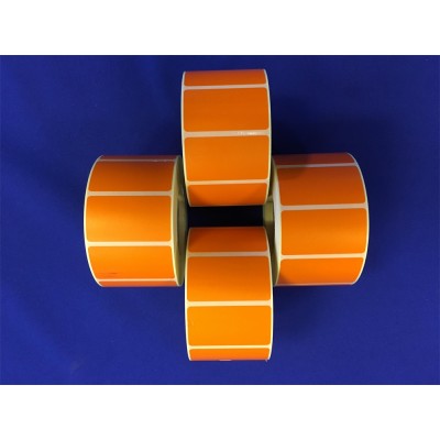 Etikett címke thermo, 25x45mm, tekercses, 1000 címke/tekercs narancs