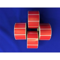 Etikett címke thermo, 25x45mm, tekercses, 1000 címke/tekercs piros