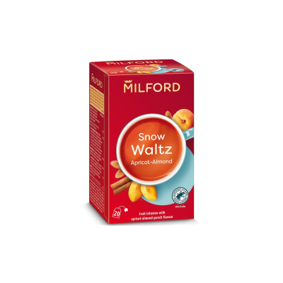 Fekete tea 20x2,5 g Milford, SNOW WALTZ sárgabarack-vanilia