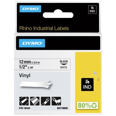 Feliratozógép szalag Dymo S0718600/18444 12mmx5,5m, ORIGINAL, fekete/fehér Feliratozógép szalag Dymo S0718600/18444 12mmx5,5m, ORIGINAL, fekete/fehér