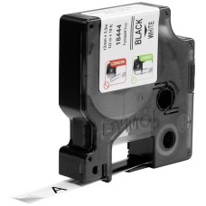 Feliratozógép szalag Dymo S0718600/18444 12mmx5,5m, ORIGINAL, fekete/fehér