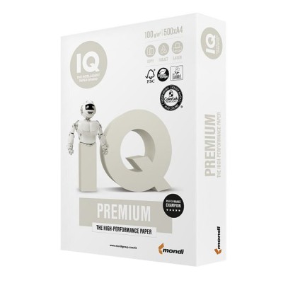 Másolópapír A4, 100g, IQ Premium 500ív/csomag, 4csom/doboz
