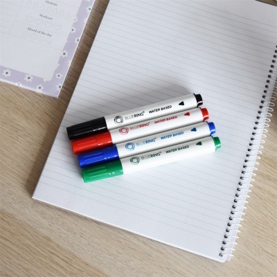 Flipchart marker készlet, rostirón vizes kerek végű 3mm, Bluering®, 4 klf. szín