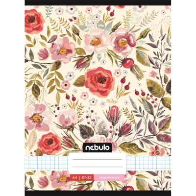 Füzet, A4, kockás, 87-32, L-Design minták, 12 db/csomag Nebulo