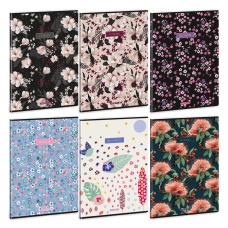 Füzet iskolai A4, 40lap, sima Ars Una FLOWERY-MIX (5424) 24  10db/csomag