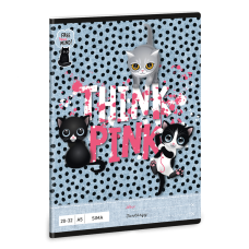 Füzet iskolai A5, 32lap, sima 20-32 Ars Una THINK-PINK (5285) 23  10db/csomag