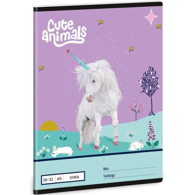 Füzet iskolai A5, 32lap, sima 20-32 UNICORN 10db/csomag