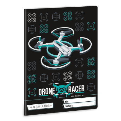 Füzet iskolai A5, 32lap, vonalas 16-32 2.osztályos Ars Una DRONE RACER (5131) 22  10db/csomag