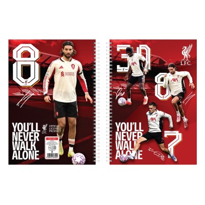 Füzet spirál A4, 70lapos, kockás 10 db/csomag Liverpool