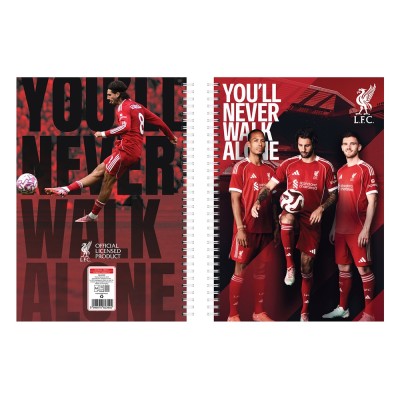 Füzet spirál A4, 70lapos, kockás 10 db/csomag Liverpool