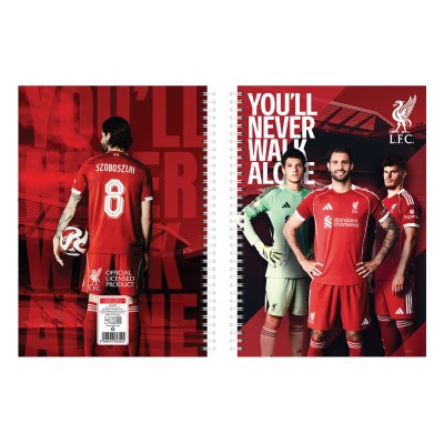 Füzet spirál A4, 70lapos, kockás 10 db/csomag Liverpool