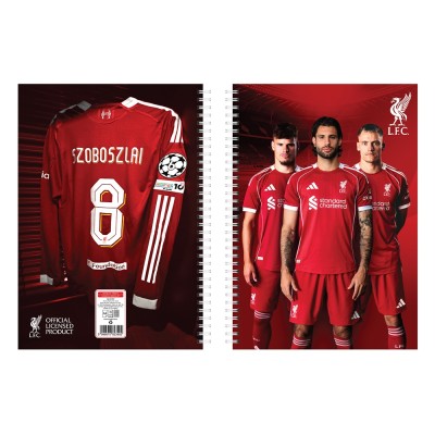 Füzet spirál A4, 70lapos, vonalas 10 db/csomag Liverpool