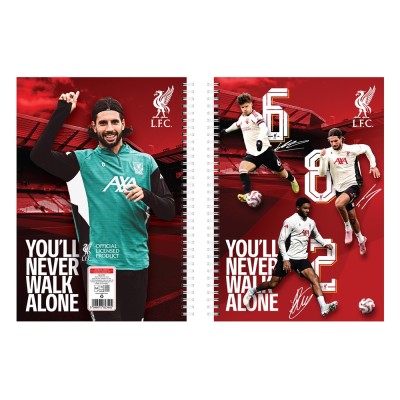 Füzet spirál A4, 70lapos, vonalas 10 db/csomag Liverpool