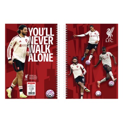 Füzet spirál A4, 70lapos, vonalas 10 db/csomag Liverpool