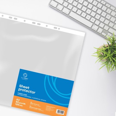 Genotherm lefűzhető, A3, 120 micron álló, víztiszta Bluering® 25 db/csomag