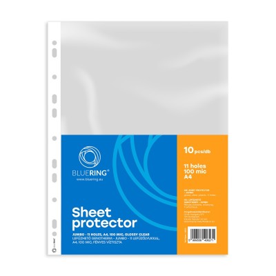 Genotherm lefűzhető, A4, 100 micron jumbo víztiszta Bluering® 10 db/csomag