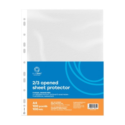 Genotherm lefűzhető, A4, 100 micron narancsos belül 2/3 részben nyitott 4 lyukú Bluering® 100 db/csomag