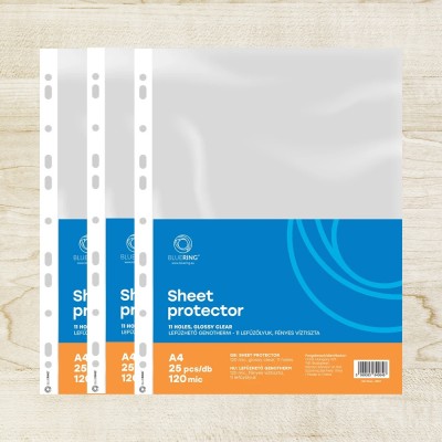 Genotherm lefűzhető, A4, 120 micron víztiszta Bluering® 25 db/csomag