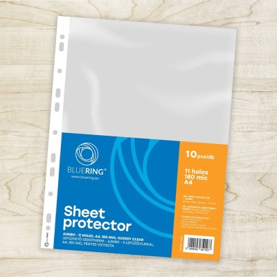 Genotherm lefűzhető, A4, 180 micron jumbo katalógustartó Bluering® 10 db/csomag