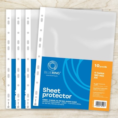 Genotherm lefűzhető, A4, 180 micron jumbo katalógustartó Bluering® 10 db/csomag