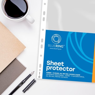 Genotherm lefűzhető, A4, 180 micron jumbo katalógustartó Bluering® 10 db/csomag