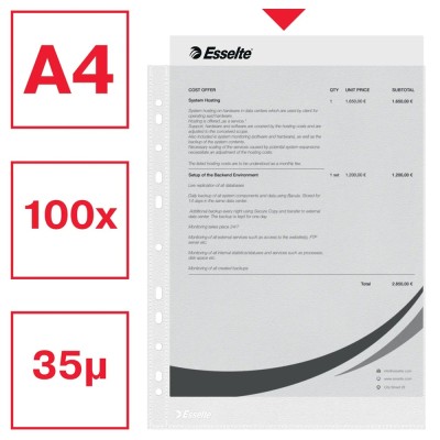 Genotherm lefűzhető, A4, 38-40 micron narancsos Esselte 16690 100 db/csomag