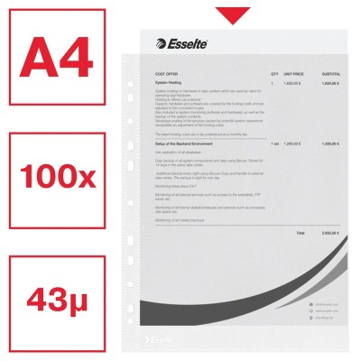 Genotherm lefűzhető A4, 43 micron narancsos Esselte Standard 100 db/csom