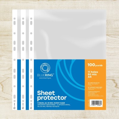Genotherm lefűzhető, A4, 50 micron fényes víztiszta Bluering® 100 db/csomag