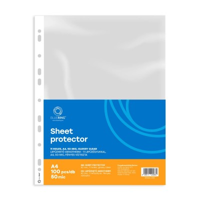 Genotherm lefűzhető, A4, 50 micron fényes víztiszta Bluering® 100 db/csomag