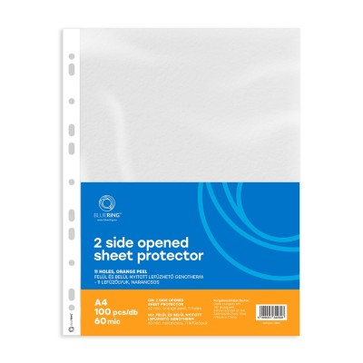 Genotherm lefűzhető, A4, 60 micron kétoldalt (felül és belül) nyitott narancsos Bluering® 100 db/csomag