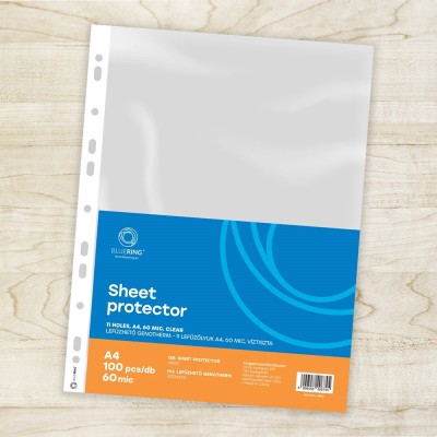 Genotherm lefűzhető, A4, 60 micron víztiszta Bluering® 100 db/csomag