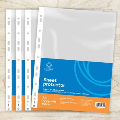Genotherm lefűzhető, A4, 60 micron víztiszta Bluering® 100 db/csomag
