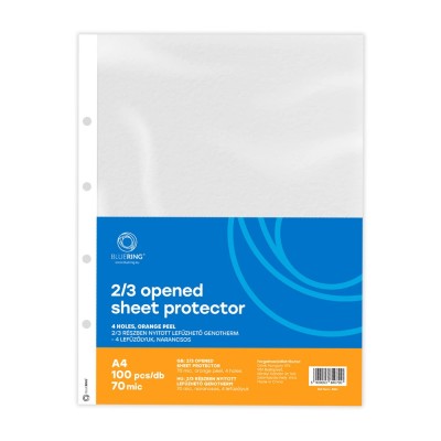 Genotherm lefűzhető, A4, 70 micron narancsos belül 2/3 részben nyitott Bluering® 100 db/csomag