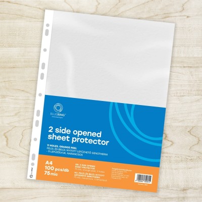 Genotherm lefűzhető, A4, 75 micron narancsos felül és belül nyitott Bluering® 100 db/csomag