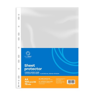 Genotherm lefűzhető, A4, 75 micron víztiszta Bluering® 100 db/csomag