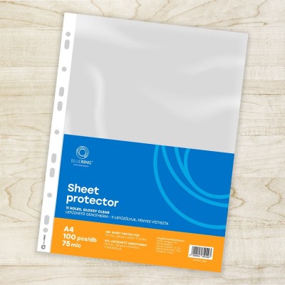 Genotherm lefűzhető, A4, 75 micron víztiszta Bluering® 100 db/csomag