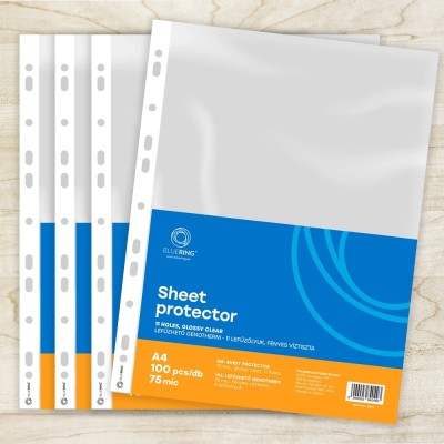 Genotherm lefűzhető, A4, 75 micron víztiszta Bluering® 100 db/csomag