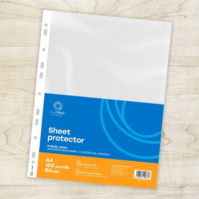 Genotherm lefűzhető, A4, 80 micron víztiszta Bluering® 100 db/csomag