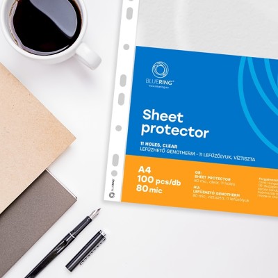 Genotherm lefűzhető, A4, 80 micron víztiszta Bluering® 100 db/csomag