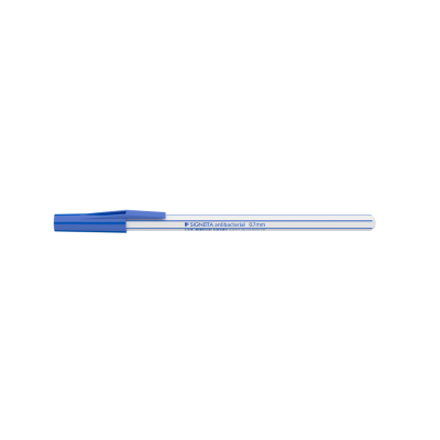 Golyóstoll 0,7mm, kupakos antibakteriális Ico Signetta, írásszín kék