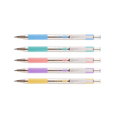 Golyóstoll 0,7mm, pasztell rózsaszín test, Zebra F-301, írásszín kék