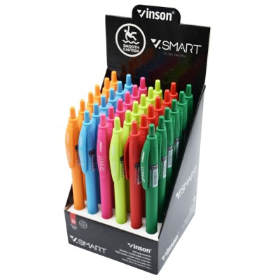 Golyóstoll nyomógombos 0,7mm Vinson Smart R1 vegyes test displ 36 db/display Golyóstoll nyomógombos 0,7mm Vinson Smart R1 vegyes test displ 36 db/display