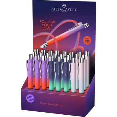 Golyóstoll POLY BALL Urban vegyes színátmenetes Faber-Castell 24 db/display