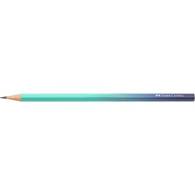 Grafitceruza B, háromszögletű színátmenetes Faber-Castell türkiz-kék test