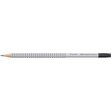 Grafitceruza B,radíros háromszögletű GRIP 2001 Faber-Castell ezüst test