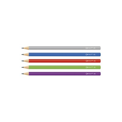 Grafitceruza HB, 5 féle színű kerek test, Connect 72 db/csomag