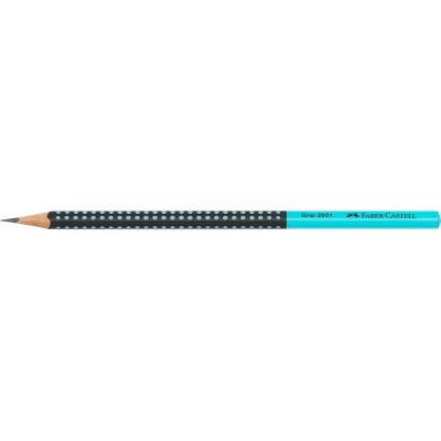 Grafitceruza HB, Grip 2001 Faber-Castell kéttónusú fekete-türkiz