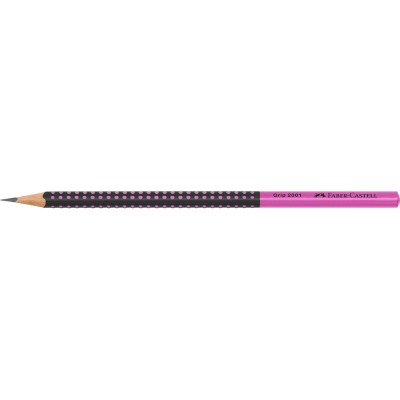 Grafitceruza HB,kéttónusú háromszögletű GRIP 2001 Faber-Castell fekete/rózsaszín test