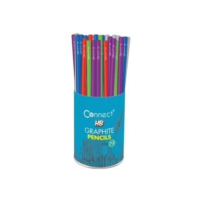 Grafitceruza HB, színes, kerek test,Connect 72 db/csomag