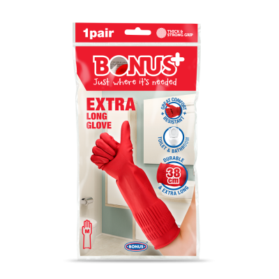 Gumikesztyű extra hosszú 38 cm-es hossz M HoReCa Bonus+ B050